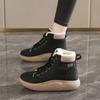 Women's Platform Leather Snow Boots Women's New Winter Velvet Short Boots Sports Warm Cotton Shoes