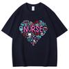 Heart Shaped Creative Print Printing Cotton T Shirt Nurse Theme Shirt Unisex Cool Summer Casual Tees Trendy Urban Streetwear