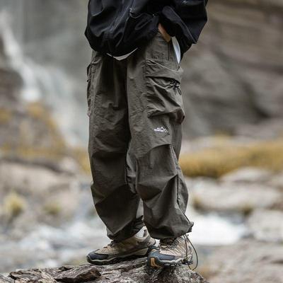 Vintage Baggy Wander-Cargohose Herren Wasserdicht Lässig Sport Jogging Frühling Sommer Fallschirmhose Outdoor Weitbeinige Hose