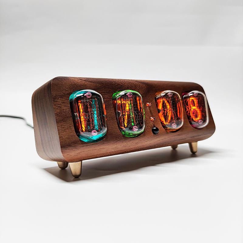 YIZHI Nixie Tube Digital Clock Electronic 4-digit Time Display Creative Retro Desk Clock Decoration Christmas Halloween Gift