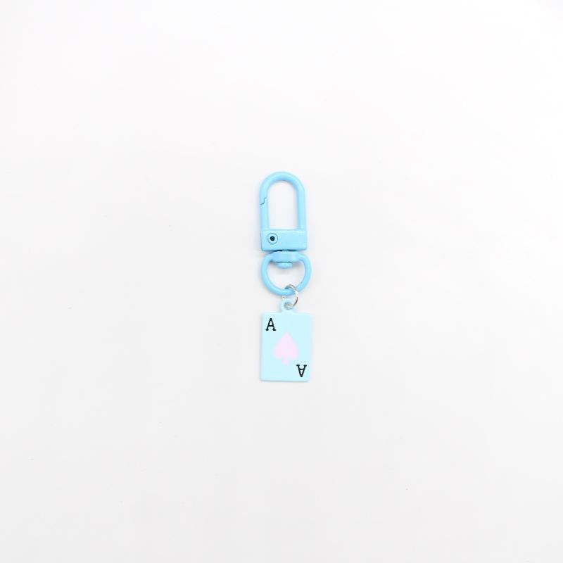 Colorful Baked Paint Ace of Hearts Keychain for Women's Handbags