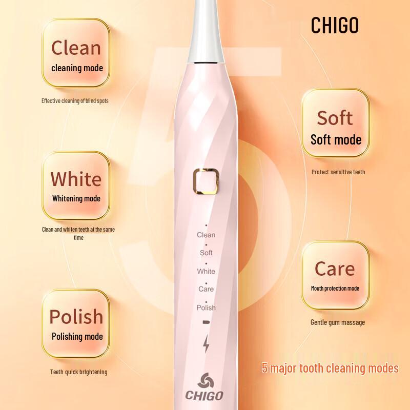 Chigo Sonic Electric Toothbrush with Soft Bristles