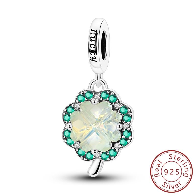 Vierblättriges Kleeblatt Serie Original Charms Kupfer Charms Perlen Passen Armband Herstellung Modeschmuck