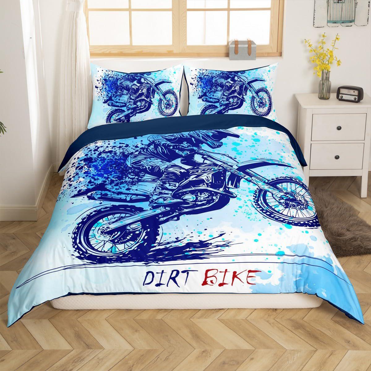 

Motorcycle Down Comforter Set Bedding Set 3-piece Coverlet Set 135*200cm
