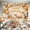 Polyester Banner Poster Golden Photography Backdrops Birthday Party Background  Holiday Party