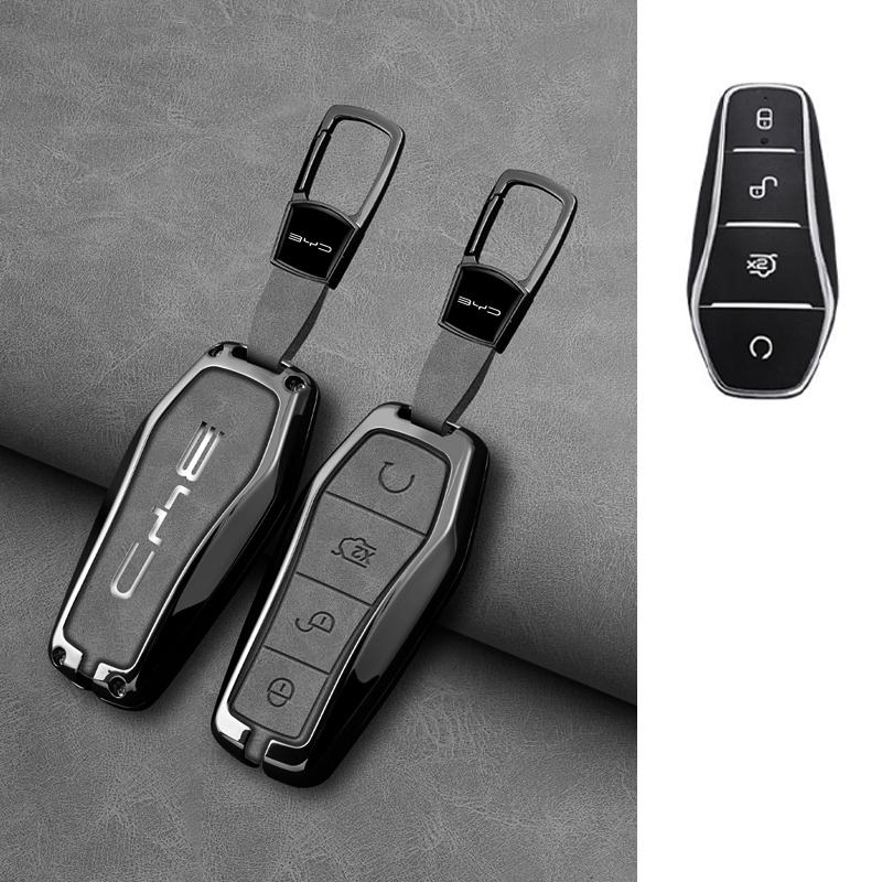 Car Key Case Cover Shell Fob for BYD Atto 3 Han EV Dolphin Lied Tang Dm Qin PLUS Song Pro MAX Yuan Zinc Alloy Protector Keychain