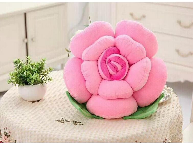 3D Rose Pillow Cushion - Plush Artificial Flower Valentine s Gift 15 cm Curtain Tieback розовый 717₽