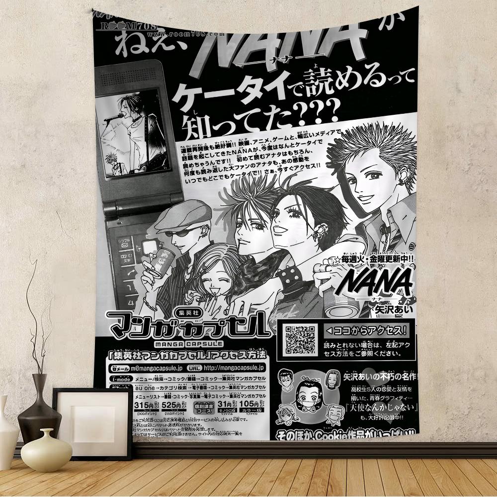 NANA Anime Manga Tapestry Iconic Band Characters Manga Print Wall Hanging Ideal for Bedroom Decor Anime Music Fans