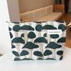 Vintage Canvas Makeup Bag Red Mushroom/Pomegranate Flowers Printing Large Size Coin Key Purse Washing Portable Handbag Gift