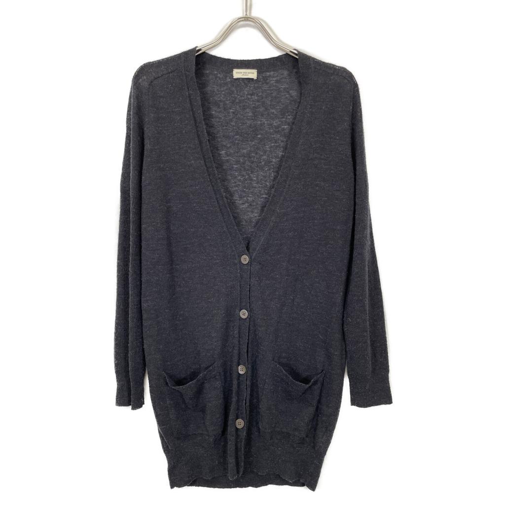 DRIES VAN NOTEN Black wool alpaca cardigan tops M blackUsed