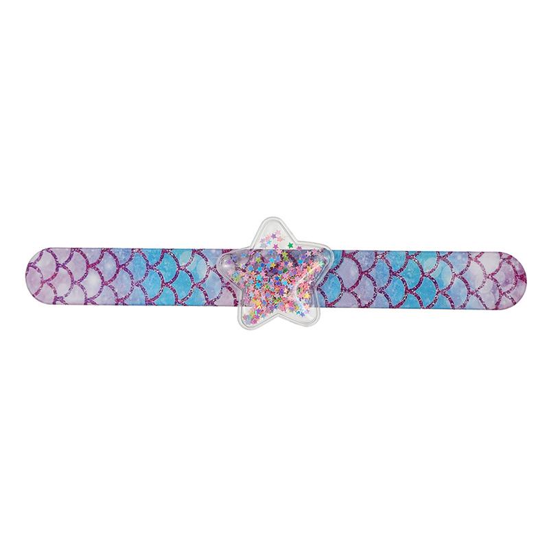 Cartoon Unicorn Slap Bracelet Mermaid Wristband with Sequin Kids Birthday Party Favors Decor Gift for Guest Goodie Pinata Filler