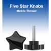 MroMax 15Pcs 1/4"-20 X 1/2" Threaded Knurled Thumb Nuts, Black Plastic Knobs Clamping Screws, Grip Knob Screw for Replacing Umbrella Base