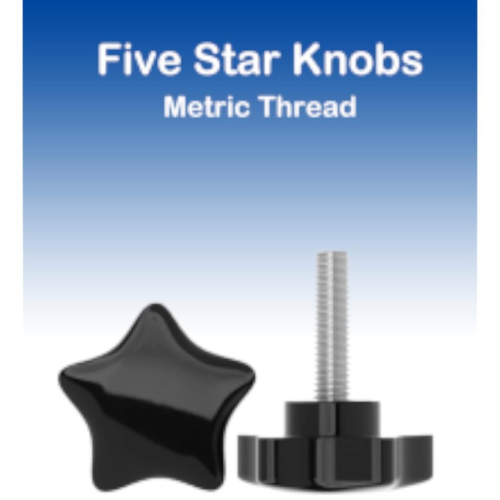 MroMax 15Pcs 1/4"-20 X 1/2" Threaded Knurled Thumb Nuts, Black Plastic Knobs Clamping Screws, Grip Knob Screw for Replacing Umbrella Base