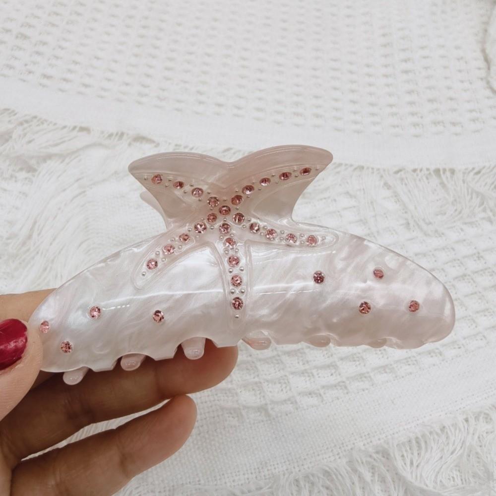 Fantasy Color Starfish Hair Clip Acetate Material Non Slip Hair Clip Beach Hair Clip Summer Season
