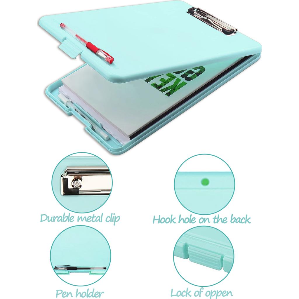 A4 PP Multifunction Storage Box & File Board 2 for 1, Clipboard Case, Suitable for School, Utility, Office, Medical Personnel