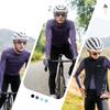 [Santic] Men's Long-Sleeve Fleece-Lined Cycling Jersey, Autumn/Winter Road Bike Jersey, Cycling Jersey, Windproof, Elastic, Purple, Size L