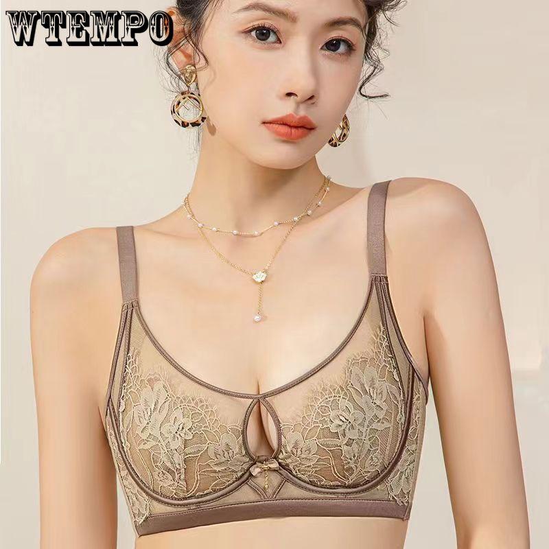 

Thin Lingerie for Women In Summer Seamless with Steel Rims Gathered Chest Anti Sagging Double Breasted Bra 42/95D бежевий