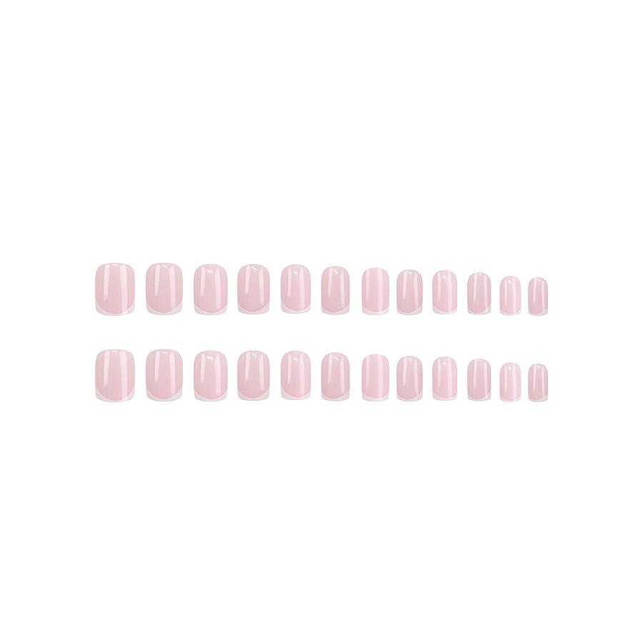 Pink Short Cute Simple False Nails - European & American Style