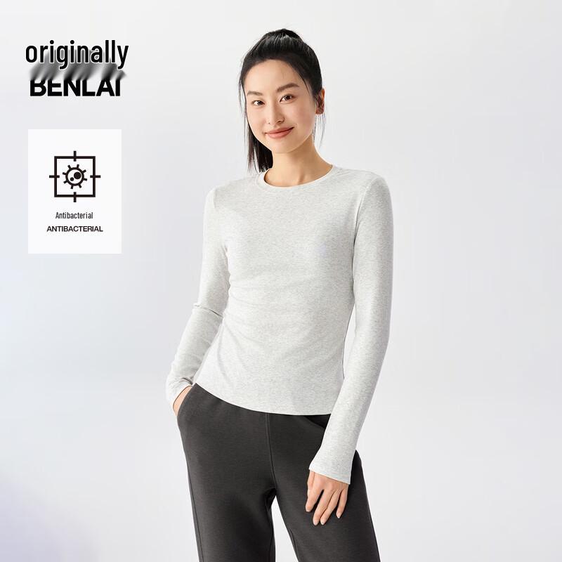 BENLAI Women's Antibacterial Round Neck Slim Fit Long Sleeve T-Shirt