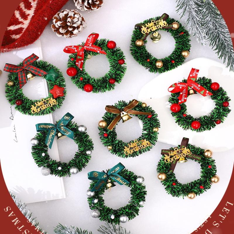 Christmas Decoration Magnetic Wreath Simulation Christmas Wreath Mini Magnetic Refrigerator Magnet Christmas Wreath Decoration