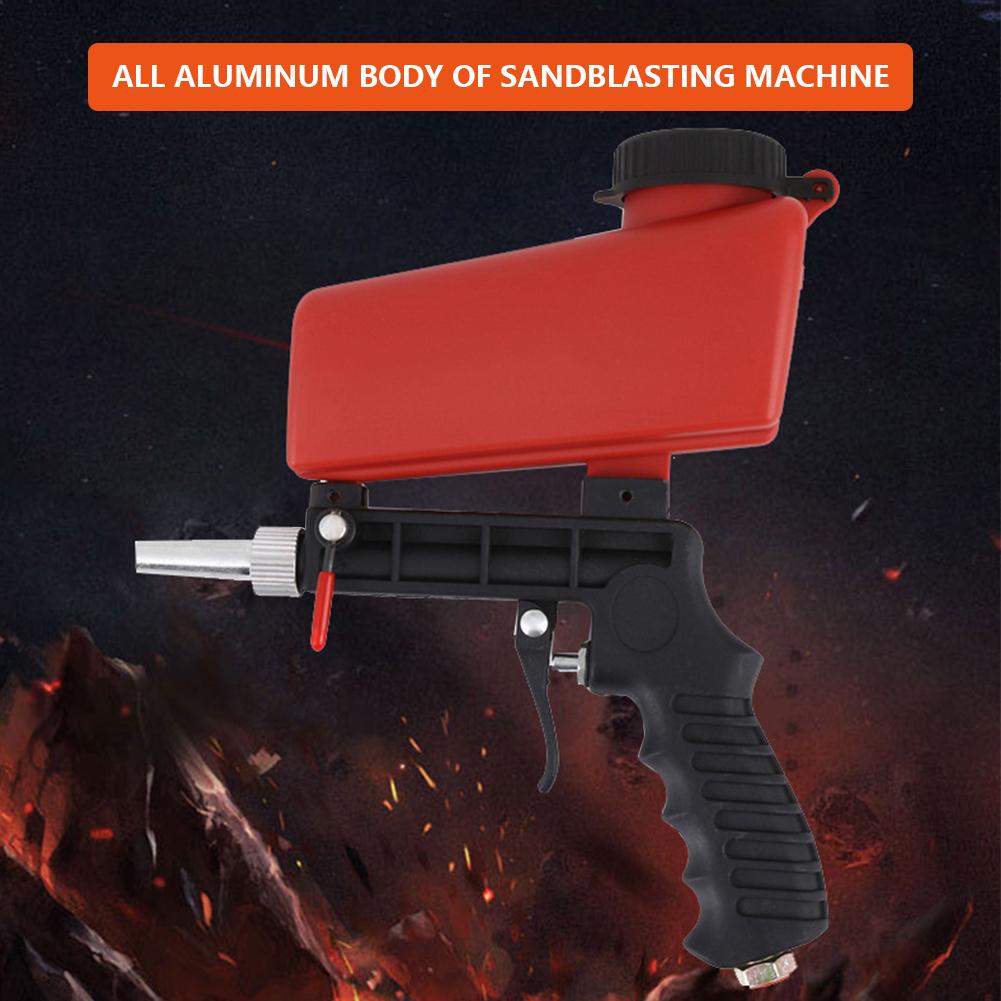 Handheld Adjustable Air Sandblasting Gun 90psi Pneumatic Sand Blasting Machine Air Sand Blaster for Polishing Metal Rust Removal