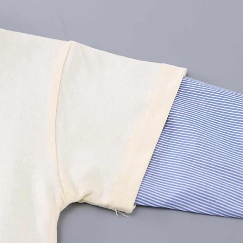 Children's Set Boys' Long Sleeved Striped Shirt Cartoon Dog Top Casual Denim Pants Boys' Fashionable Three Piece Set