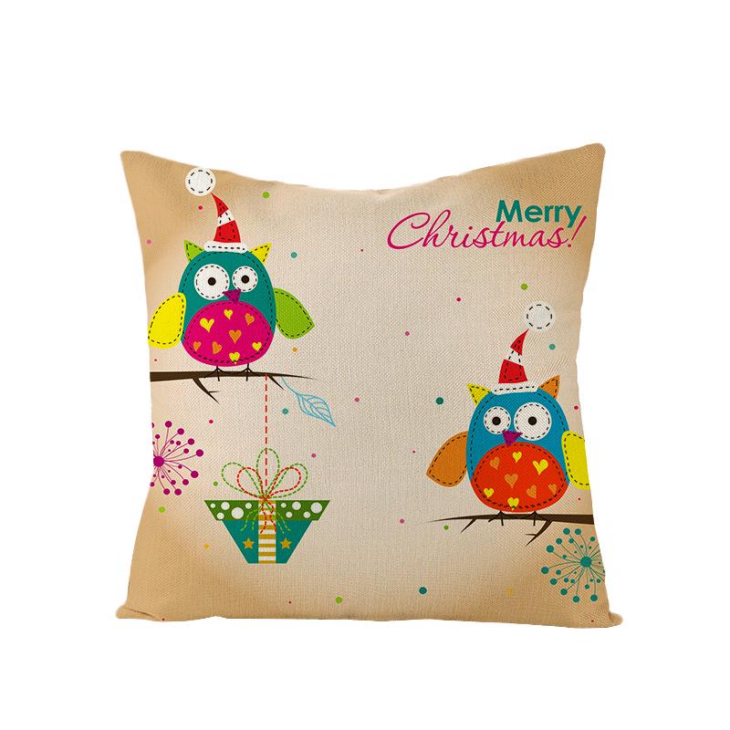 Christmas Polyester Pillow Cover Cartoon Digital Print Cushion Cover New Home Decoration Cushion Cover