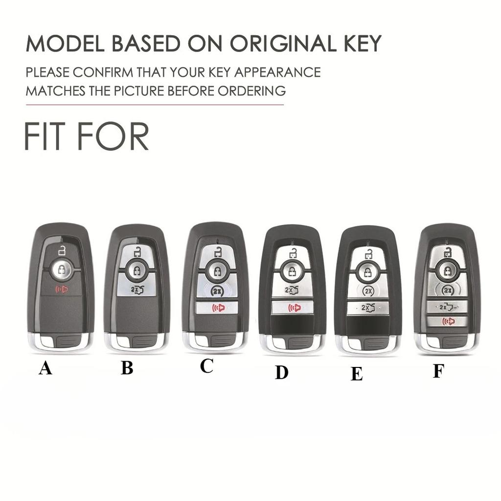 Leather Car Remote Key Case Cover for Ford Fusion Mustang Kuga Ecosport Explorer F-150 F-250 F-350 F-450 F-550 Raptor F150 Fob