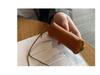 Vegetable-Tanned Leather Kisslock Mini Coin Purse - Versatile Neck-Hanging Dumpling-Shaped Wallet