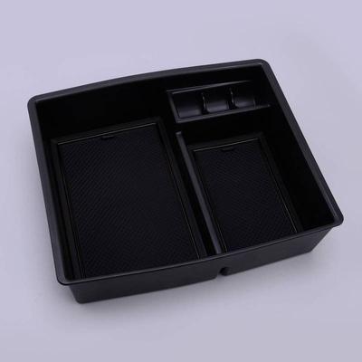 Black Central Console Armrest Storage Box Container Organizer Tray With Cushion Fit for Toyota Tacoma 2024 Left Hand Drive