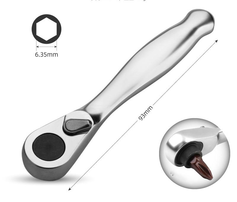 

Ratchet Wrench Socket Screwdriver Bit Driver Quick Release Ratchet Wrench Hand Tools Mini 1/4 Inch Double Ended Quick Socket