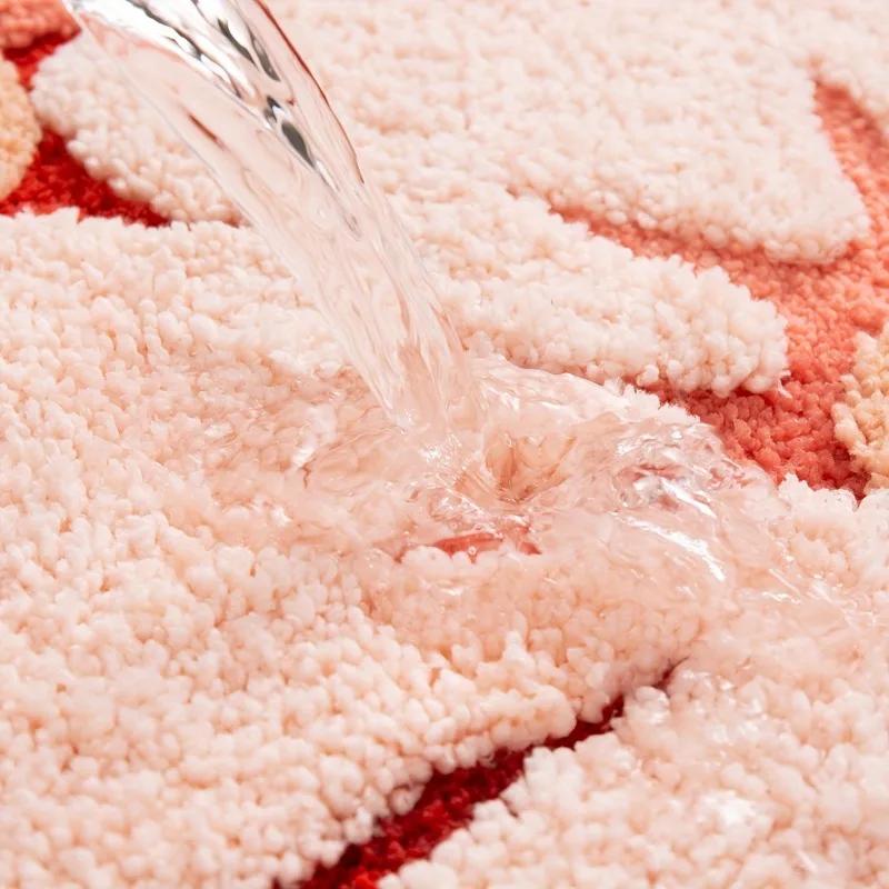 Bathroom Floor Mat Two Color Flower Pattern Premium Soft and Comfortable Bathtub Rug Suitable for Bathroom Bathtub Laundry Room
