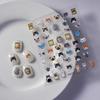 Xiaohongshu's Internet-Famous 5D Cow Print Embossed Nail Art Stickers - Durable Black & White Cartoon Design