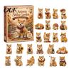 Creative Holiday Surprise 2026 Dog Christmas Advent Calendar, 24-Day Acrylic Ornament Set with Mini Puppy Festive Room Figures, 2D Flat Tree