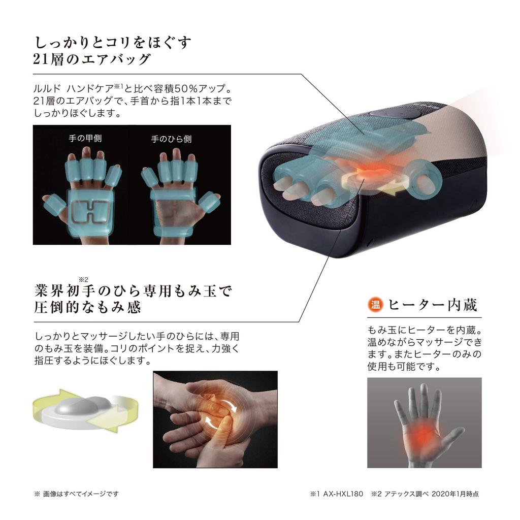 Atex Hand Massager, Tall Hand Care Luxe, AX-HXT214gr, Gray