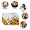 Autumn Harvest Placemats Sunflower Pumpkin Fall Leaves Printing Cozy Seasonal Table for Dining High Tea Wedding Decoration