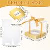 12Pcs PVC Cake Packaging Boxes Clear Window Elegant Design for Baking Treats Bakery Cupcake Muffin Transport Container