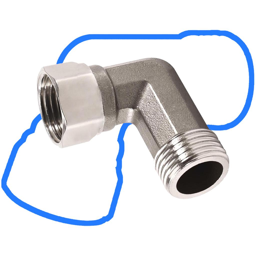 Pack of 2 Stainless Steel Materials 90 Degree Point Fitting 1/2Inch Male To Female Thread For Water Installations