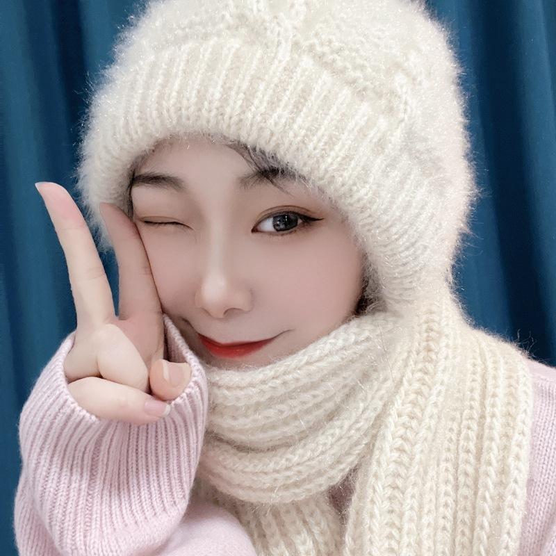 Autumn and winter female squirrel fleece cover hat wool hat knitted hat handmade hat warm ear protection wind and cold resistance little cutie