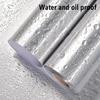 Imitation Stainless Steel Sticker Silver Metal Mirror Wall Paper Waterproof Refrigerator Door Self-Adhesive Brushed Wallpaper