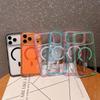 Applicable to iPhone17Pro mobile phone case acrylic transparent crystal magnetic suction Apple 16 anti-drop semi-transparent anti-drop protective case
