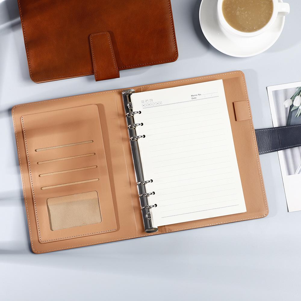 A5 Leather Hardcover Notebook - Thick, Detachable, Simple Business Office Diary
