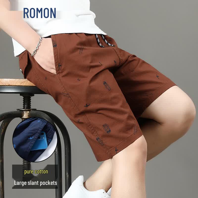ROMON Men s Loose Fit Colorblock Cargo Beach Shorts XL