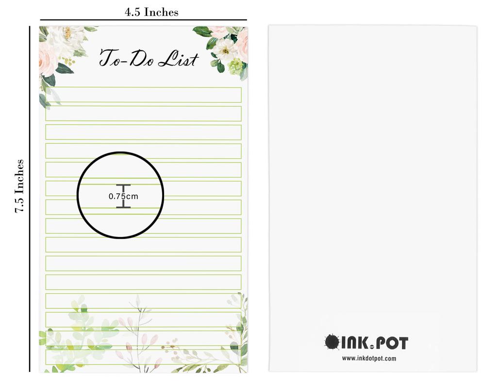 Inkdotpot Pack Of 2 Daily Planner List Undated Notepads, Memo Pad To-Do List Tear Off List Pad- Organizer- Scheduler- Organize Tasks (50 Sheets