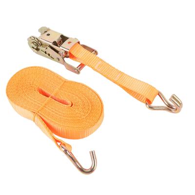 2 sady 7m x 25mm Pevný ráčnový popruh pro zajištění nákladu Oranžový 1 1/16 palce široký ráčnový popruh se 2 J hákem