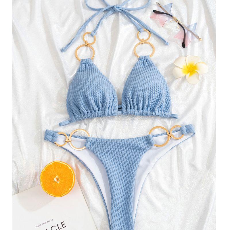 Solid Color Slim Body Pit Strip Swimsuit Pure Color Silm Sunken Stripe Swimsuit