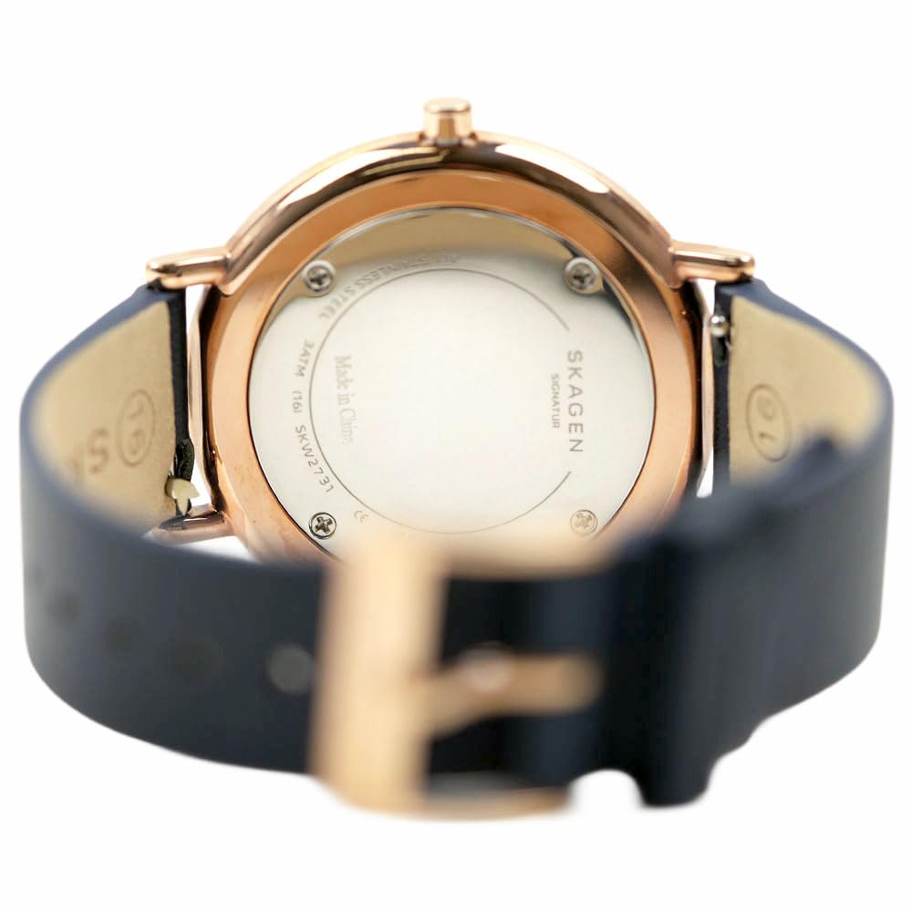 Skagen Watch SIGNATUR SKW2731 Blue Dial Pink Gold 36mm Women's Mother-of-Pearl