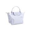 LONGCHAMP Le Pliage Green Cow Leather Trim Dumpling Bag Handbag Small Womens Light Blue