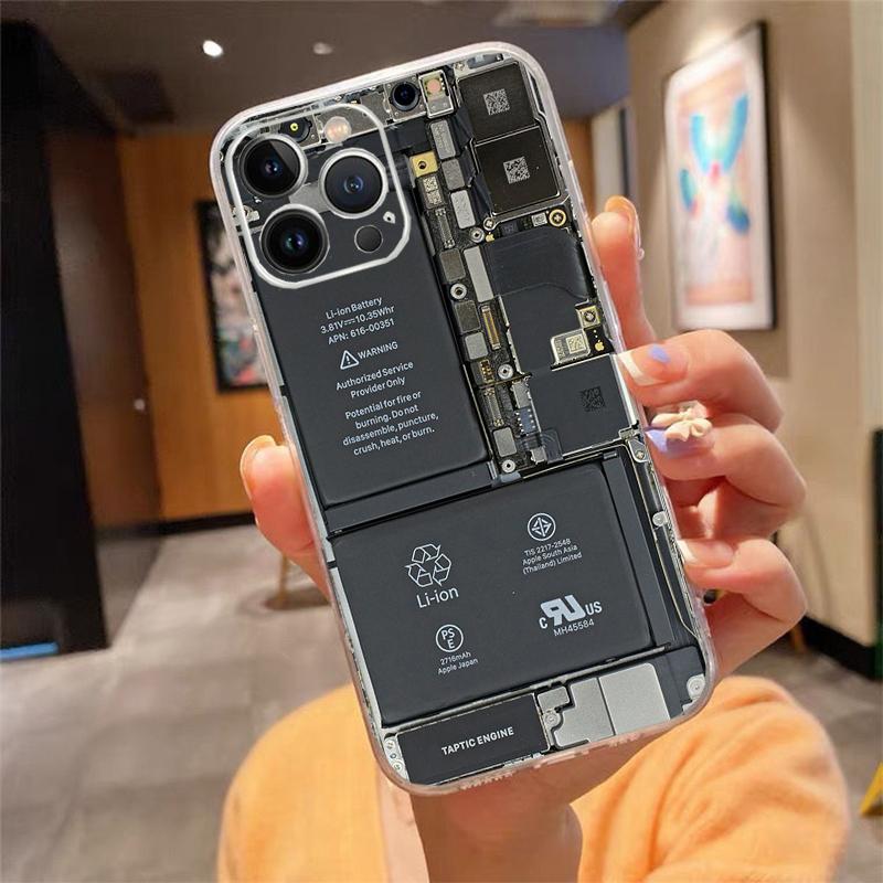 

Phone Case For iphone 17 Pro Max Air 16 15 14 13 Pro Max 15 16 Pro 15Plus Tape Battery iphone 15Plus