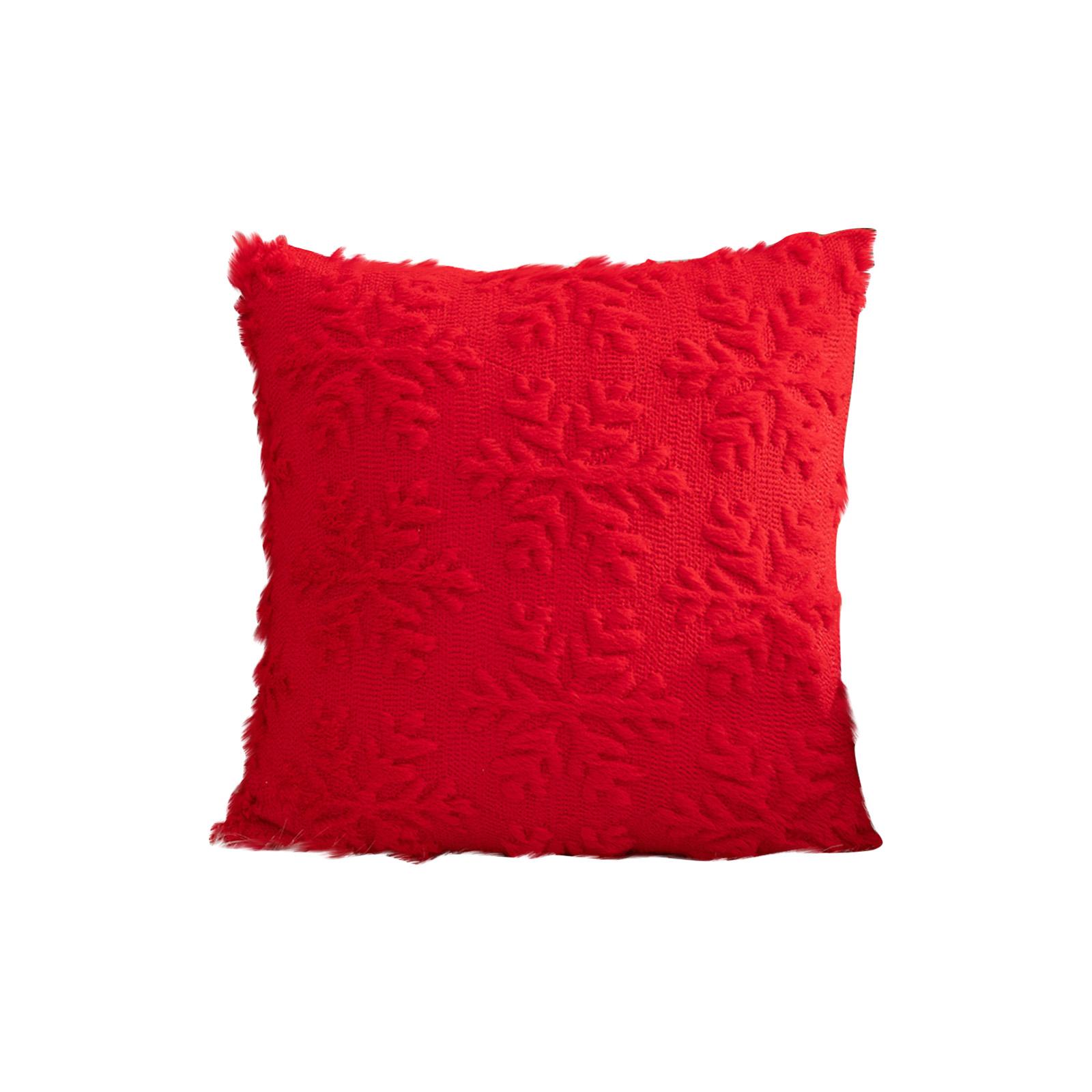 

Snowflake Pillow Cover - Festive Holiday Decorative Pillowcase For Christmas And Winter Home Decor One Size красный